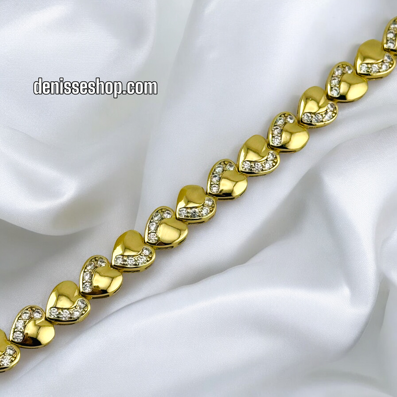 14K /WOMAN HEART LINK BRACELET BR578