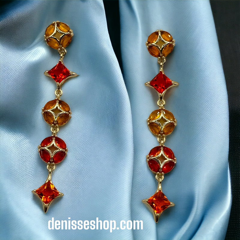 Orange Stone Earrings E193