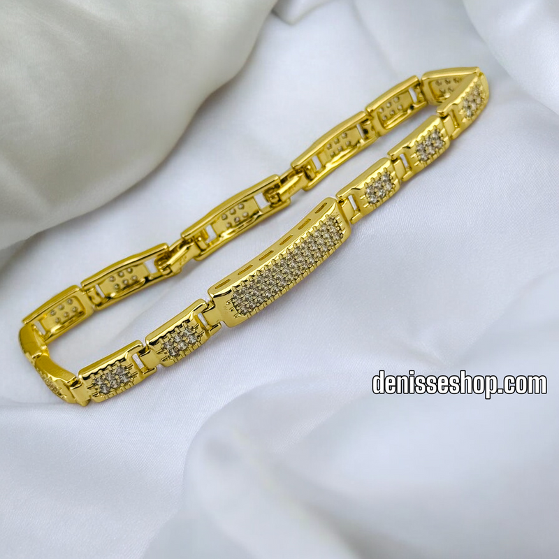 14K WITHE STONE GOLD BRACELET BR650