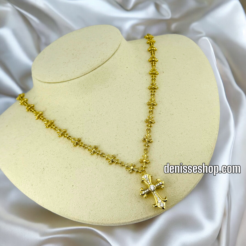 14K / WOMEN CROSS LINK NECKLACE N110