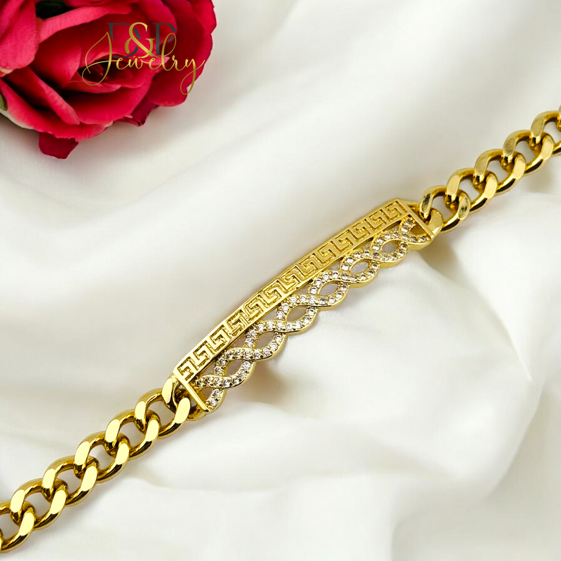 14K INFINITY DESIGN PLATE BRACELET BR699