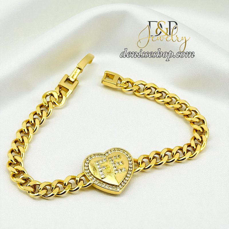 14KGOLD FE HEART BRACELET BR863