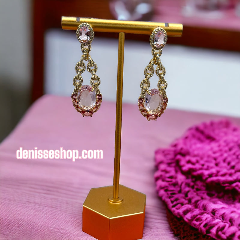 18k Pink Stones Earrings E258