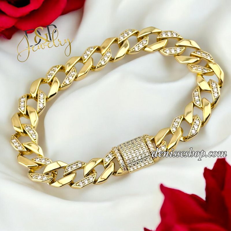 14K FASHION WOMEN MONACO BRACELET 7.5 &