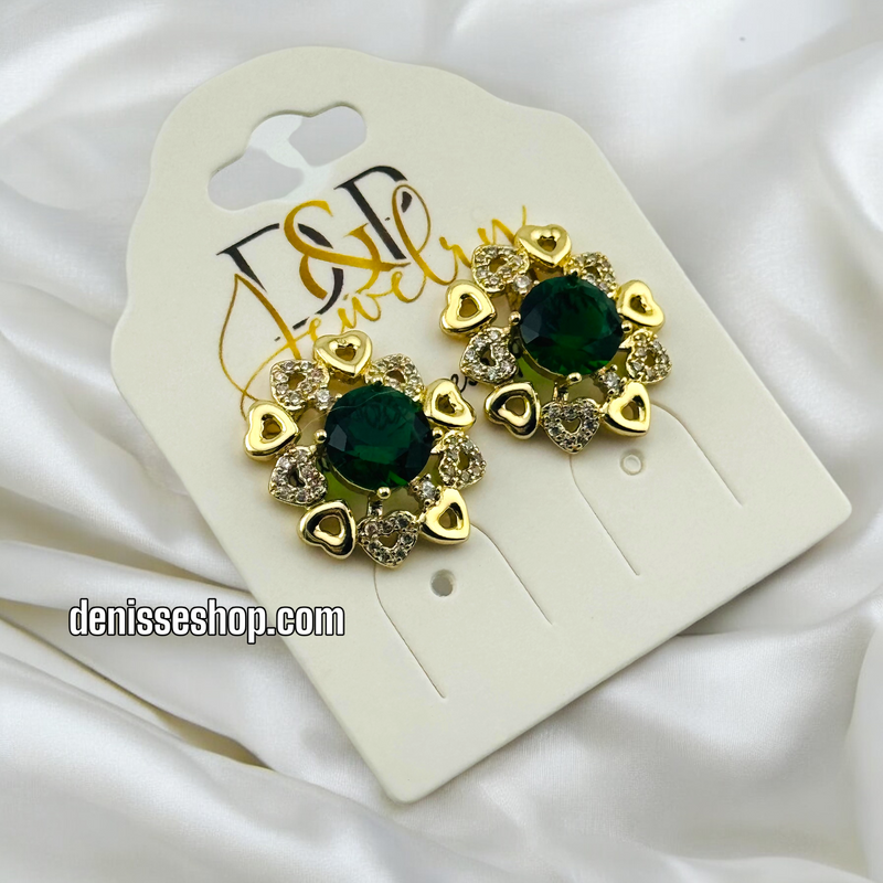 14K GREEN EARRING E615