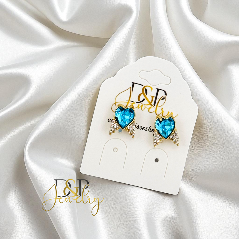 14K BLUE SMALL EARRING E899