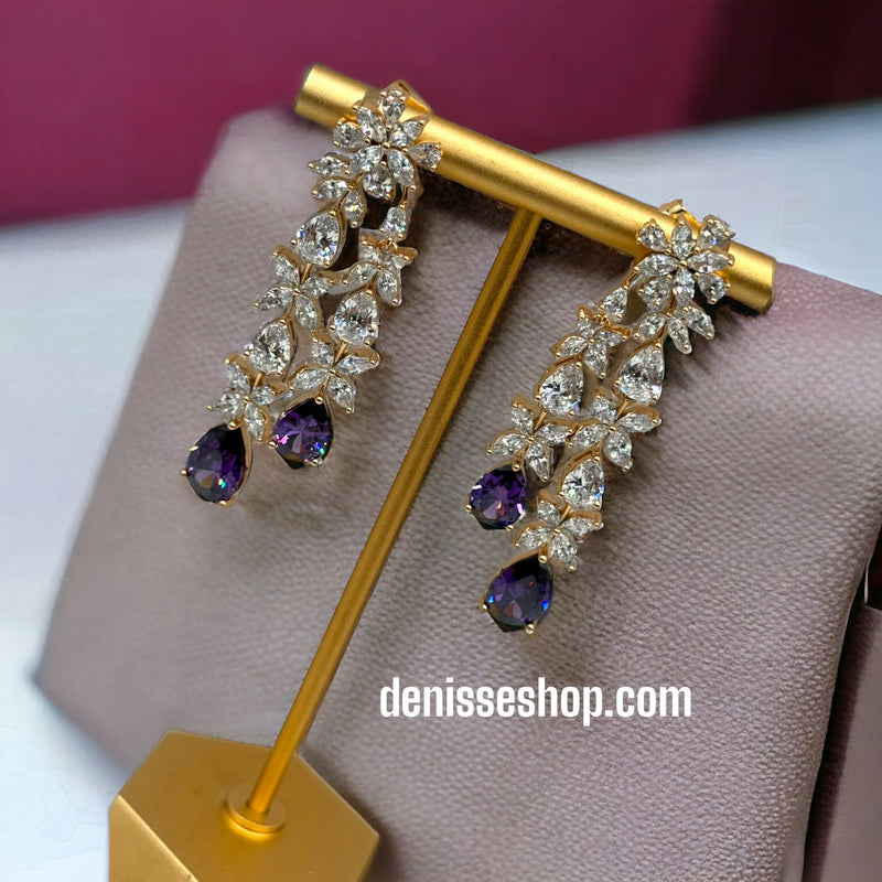 18k Purple Earrings E255