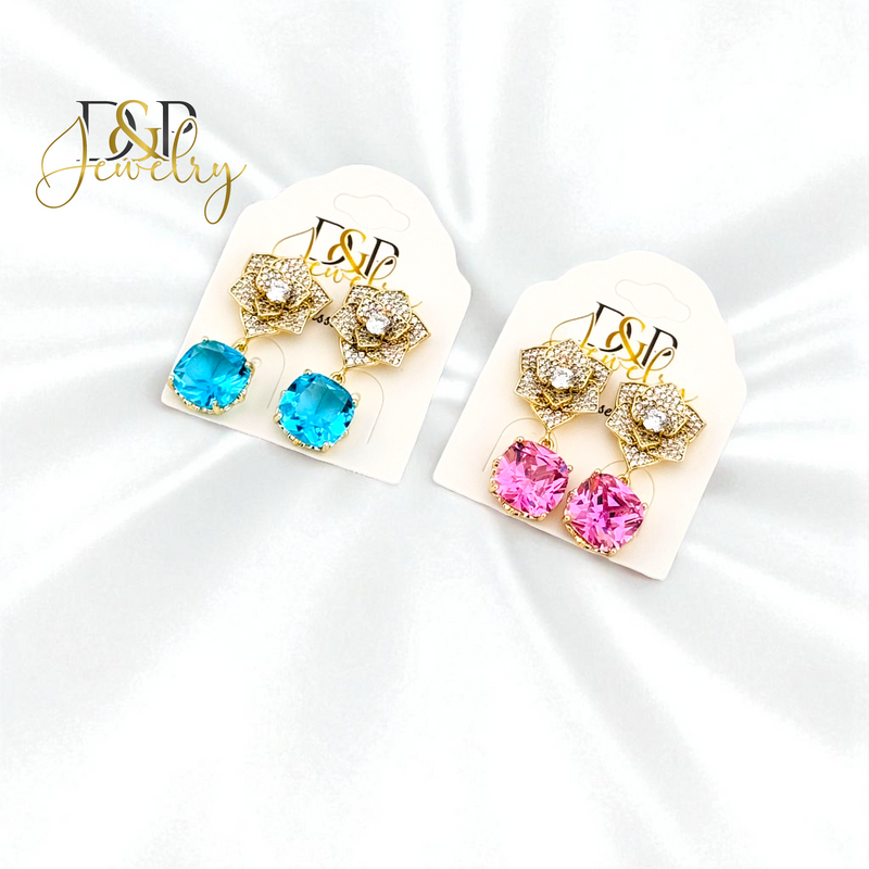 14K FLOWER EARRING E1047