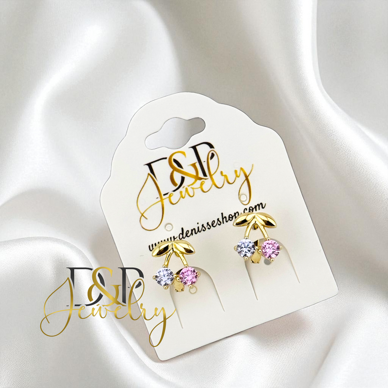 14K SOFT COLORS CHERRY EARRING E924