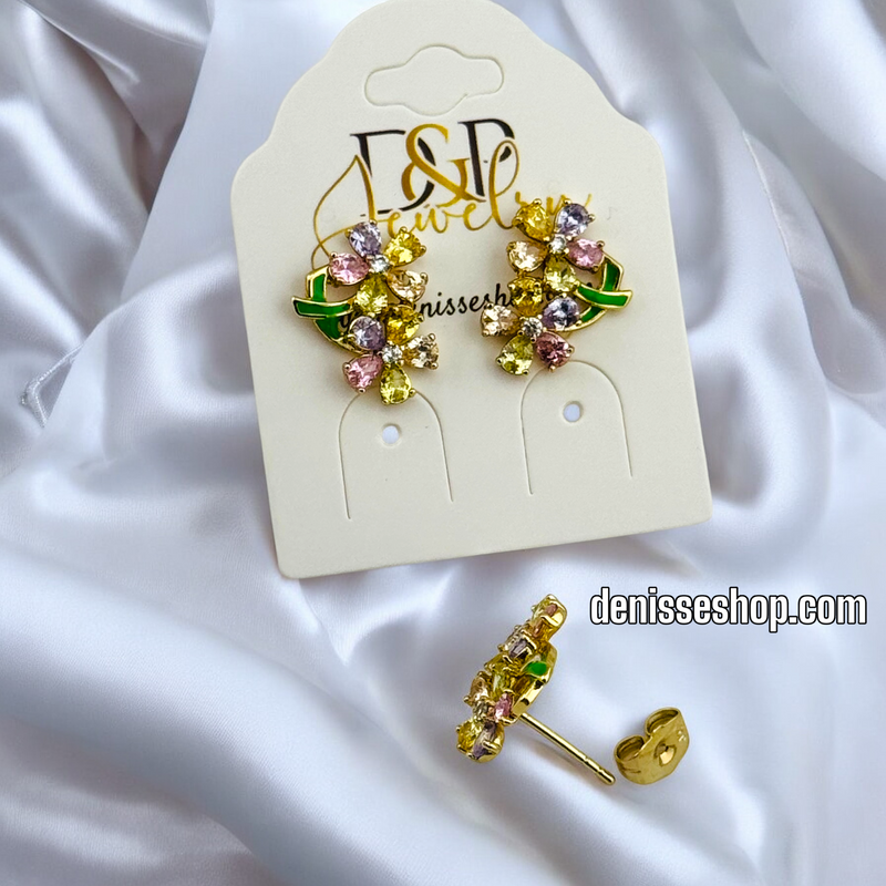 14K WOMEN/GIRL FLOWER EARRING E711