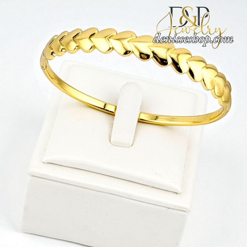 14KGOLD/HEARTS STRIP BRACELET BR876