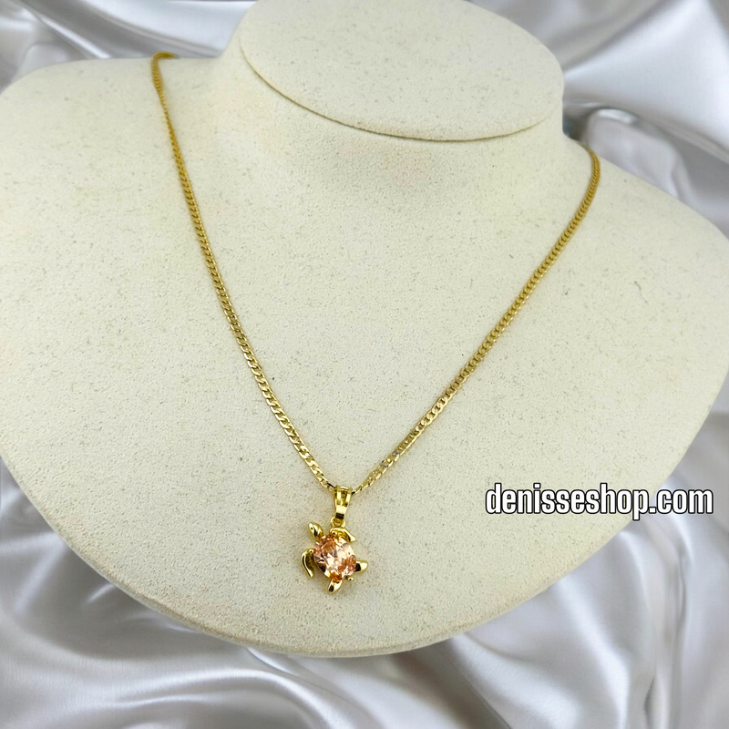 14K WOMEN / GIRL AMBER TURTLE PENDANT P532