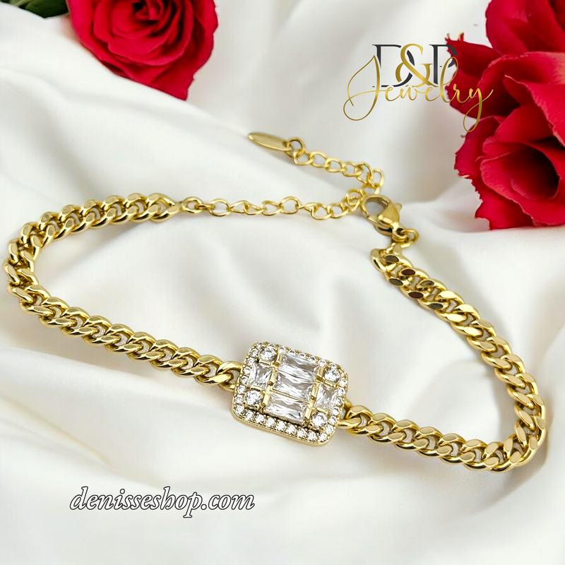 14K ELEGANT CUBAN BRACELET BR664