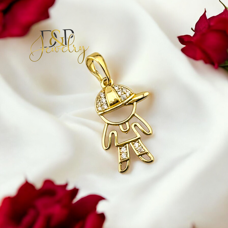 14K BOY WITH CAP PENDANT P821