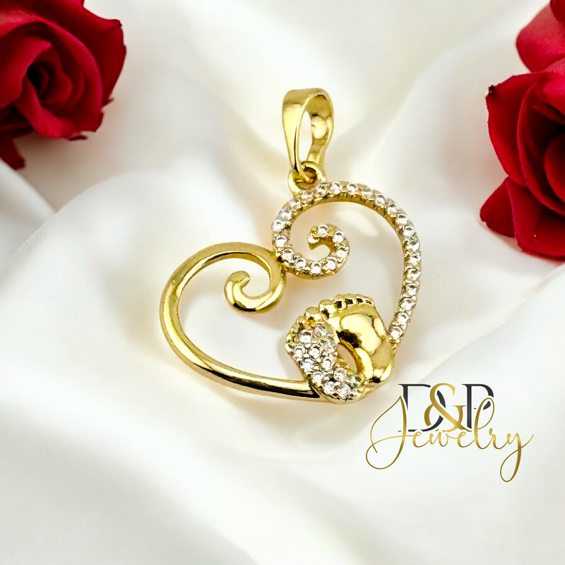 14K HEART PENDANT P843