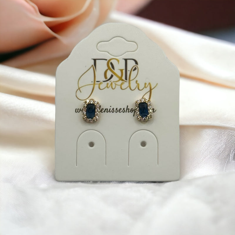 24K BLUE SMALL EARRINGS E348