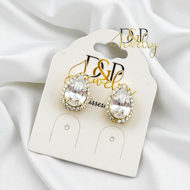 14K WHITE FASHION DROP EARRING E910