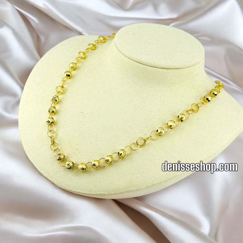 14K GOLD / BEADS NECKLACE  N58