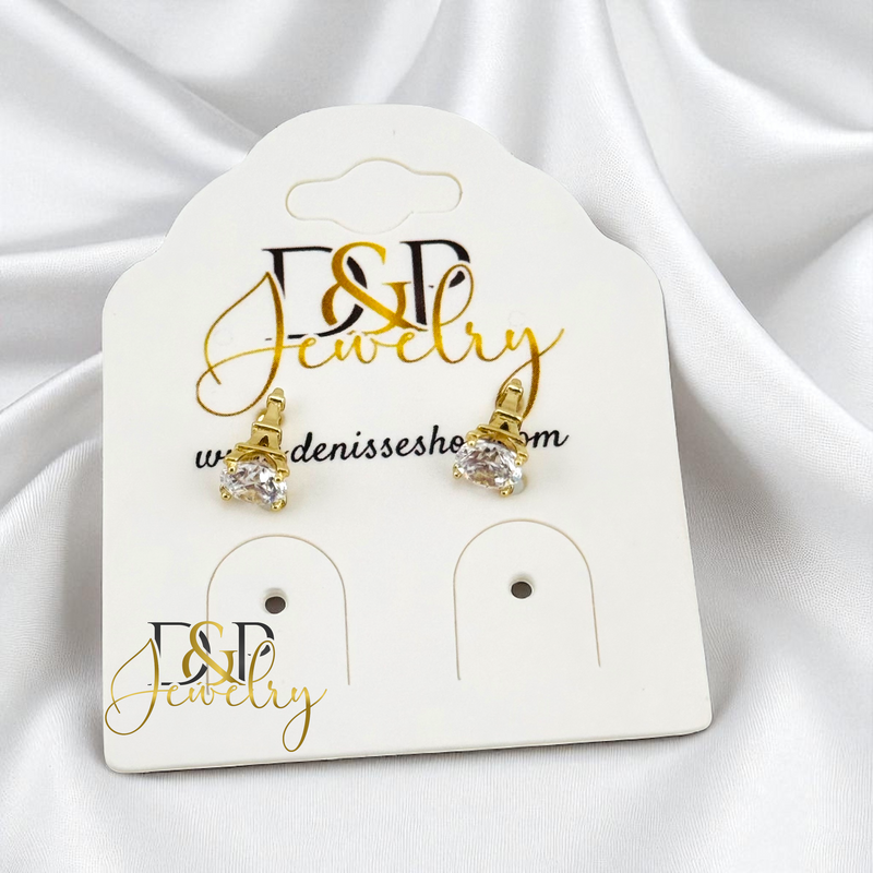 14K GOLD/TINY EIFFEL CUTE STUD EARRING E1009