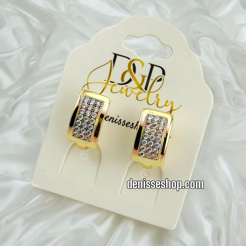 14K THREE COLOR EARRING E606