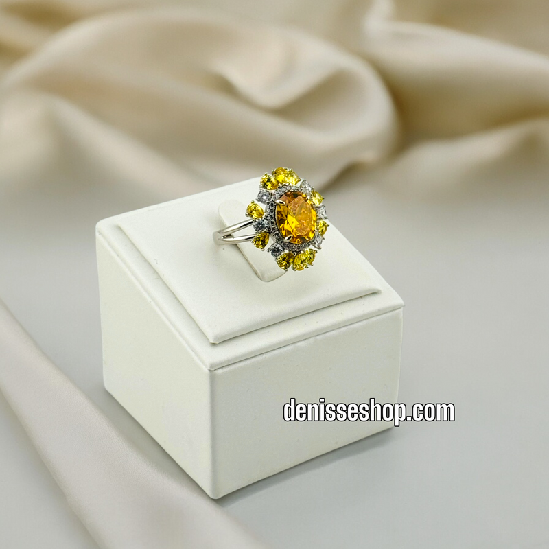 SILVER YELLOW RING RG187