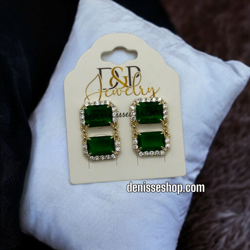 14K GREEN EARRINGS E372