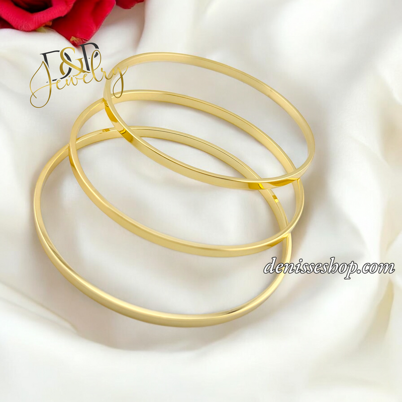 14K PLAIN GOLD BIG SIZE BRACELET BR671