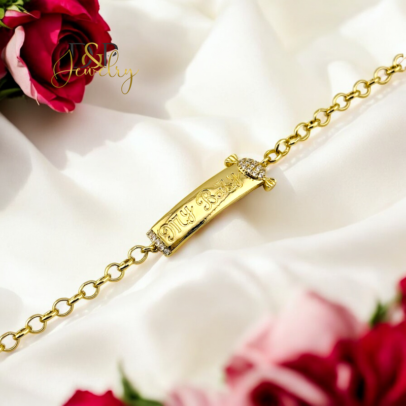 14K MY BABYPLAQUE KIDS BRACELET BR750