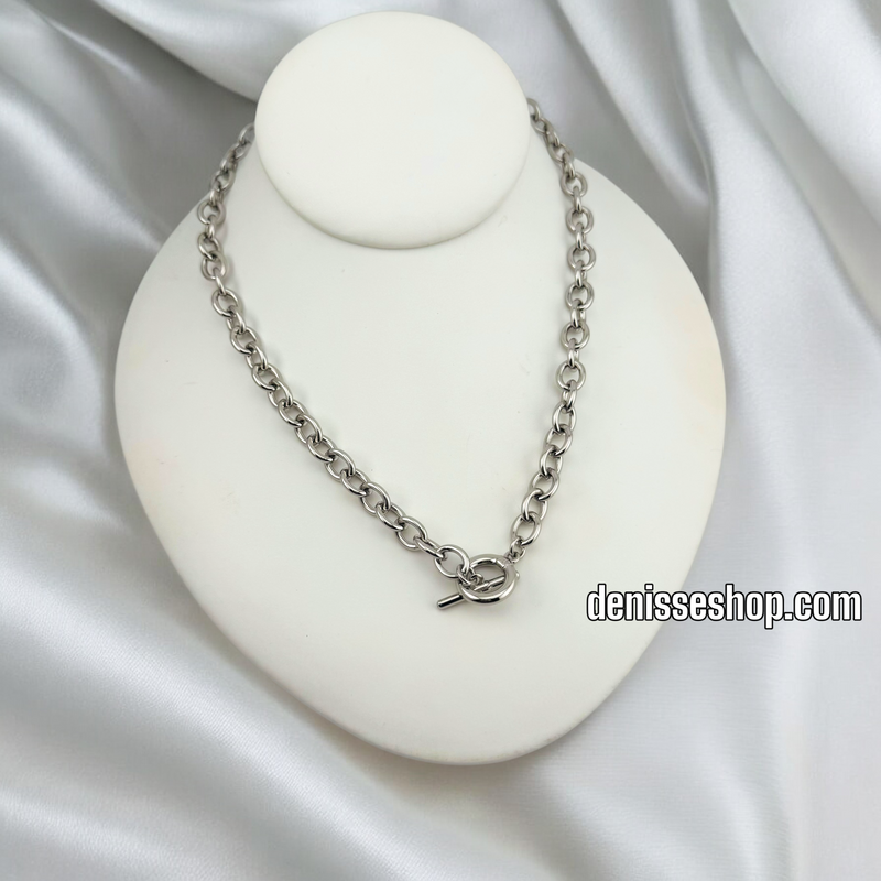 14K SILVER CHOKER LINK DESIGN CHAIN  CH060