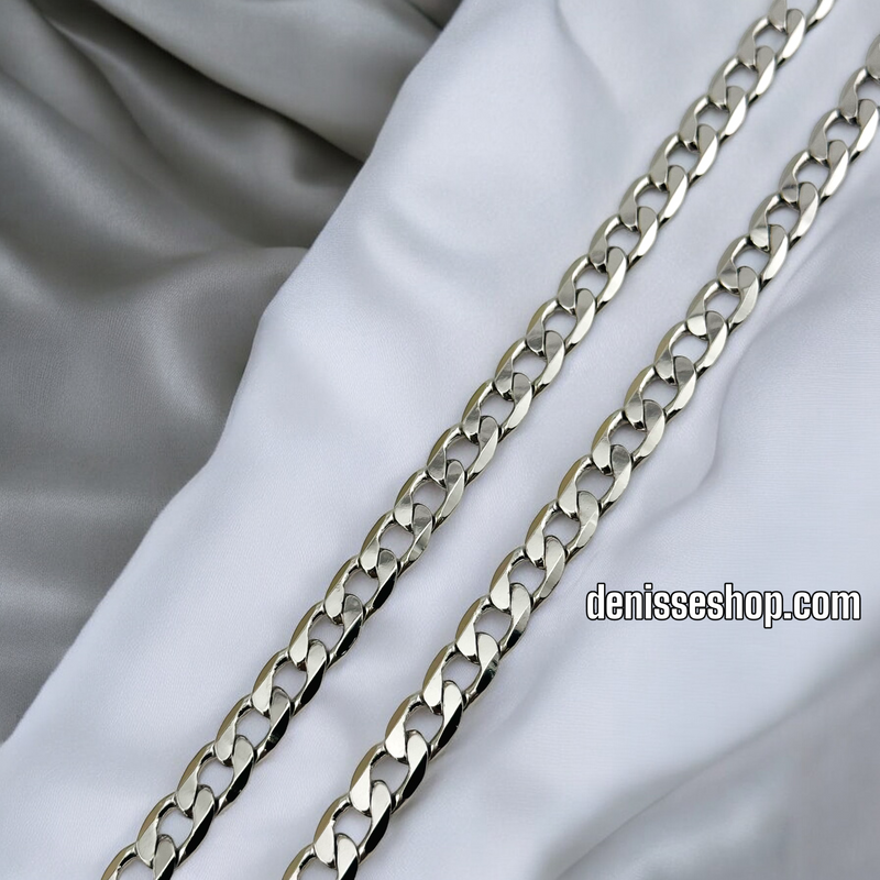 SILVER/ MEN CUBAN LINK CHAIN 5MM 24” CH039