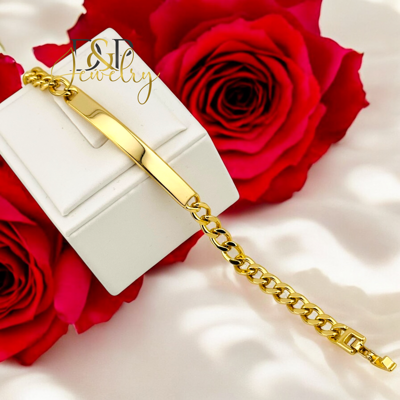 14K GOLD PLAQUE CUBAN BRACELET BR743