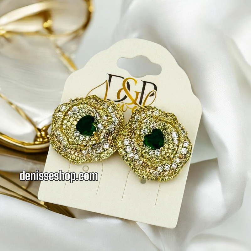 14K GREEN EARRING E616