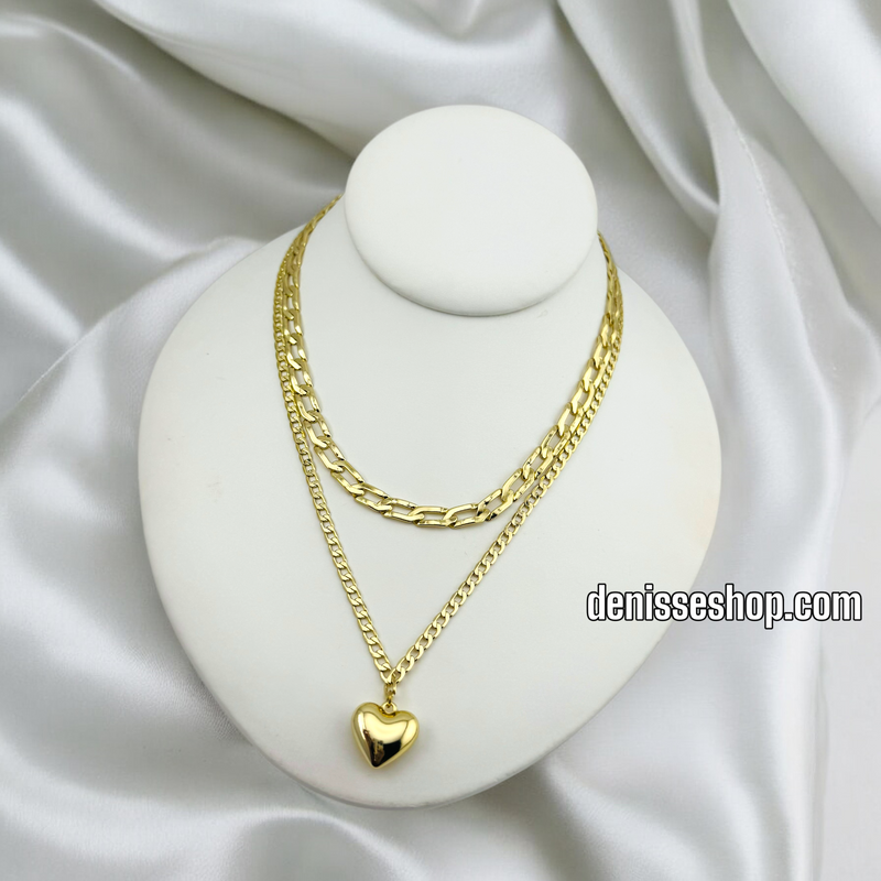 14K CUBAN DOUBLE LAYER NECKLACE N210