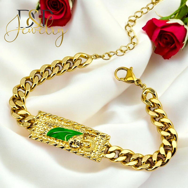 14K GOLD ST JUDE PLATE BRACELET BR714
