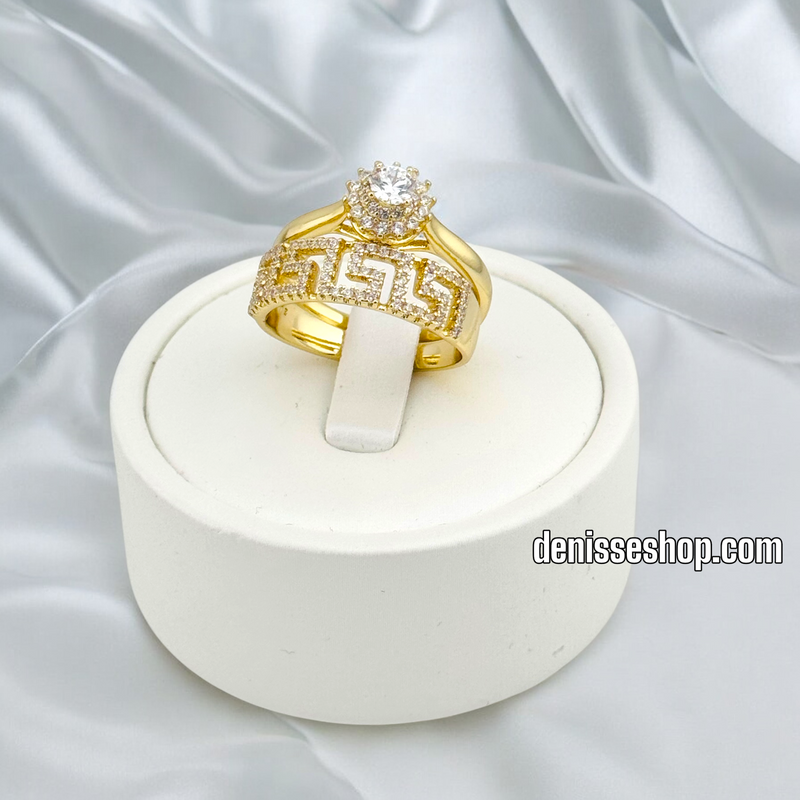 14K WOMEN SPECIAL DESIGN GOLD DOUBLE RING RG345