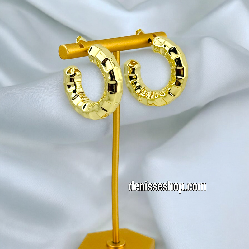 14K FASHION GOLD EARRING E593