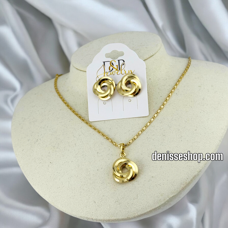 14K SWIRL SHAPE  WOMEN  NECKLACE SET N87