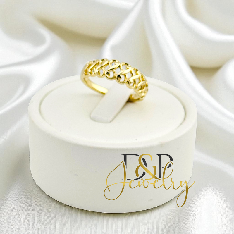 14K INFINITY BAND RING RG386
