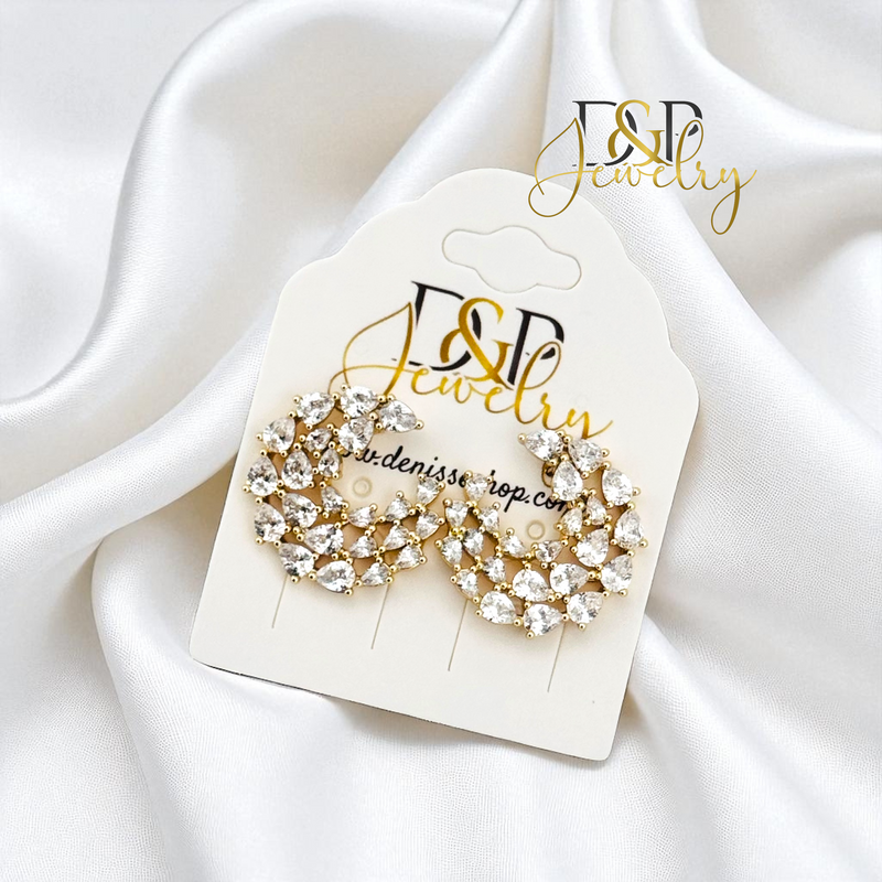 14K MOON EARRING E976
