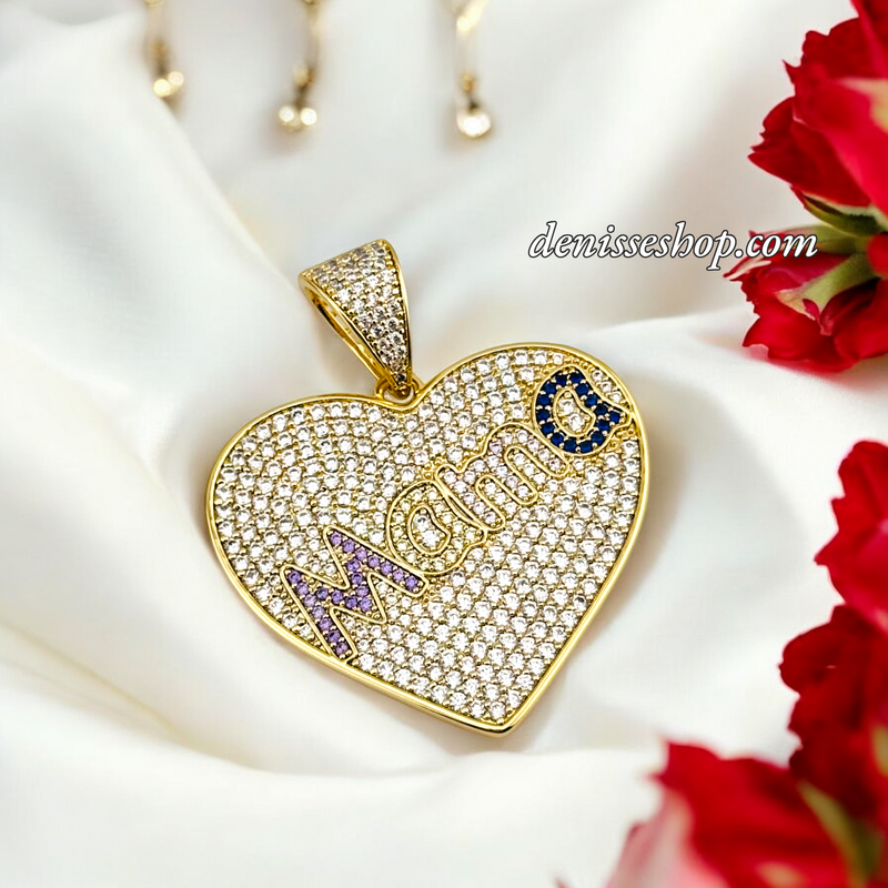 14K MAMA HEART BIG PENDANT P671