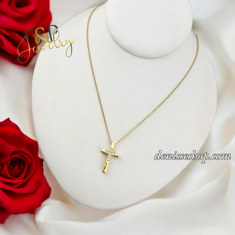 14K SMALL CROSS NECKLACE SET N237