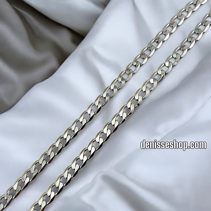 SILVER/ MEN CUBAN LINK CHAIN 24” CH039