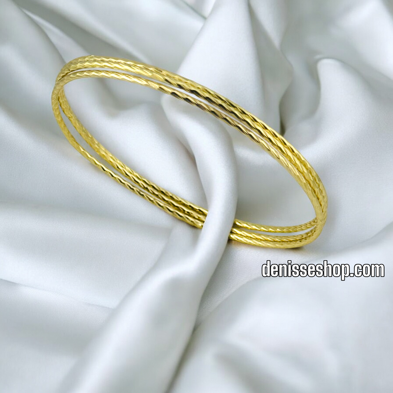 14K GOLD 3 BANGLE SET BRACELET BR134