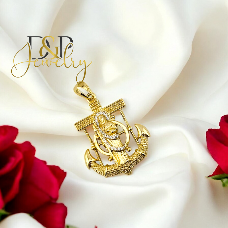 14K FANCY ST JUDE ANCHOR PENDANT P827