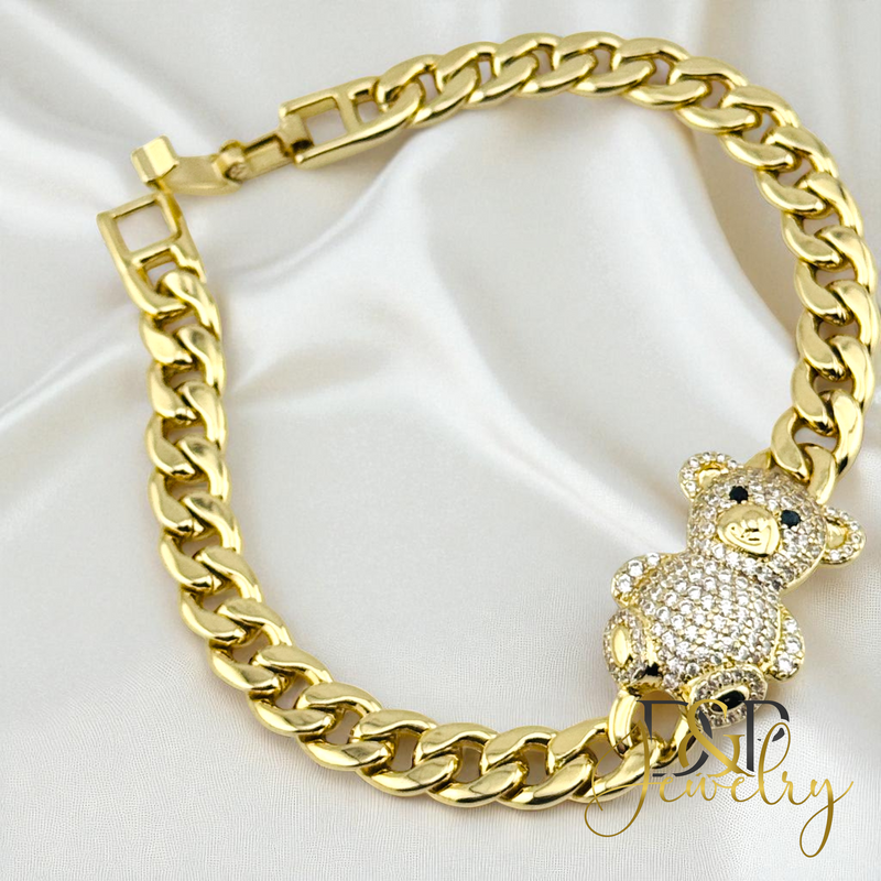 14K BEAR CUBAN BRACELET BR790
