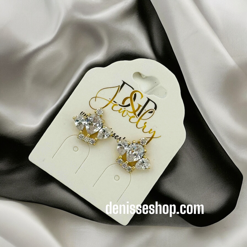 14K CROWN EARRINGS E492