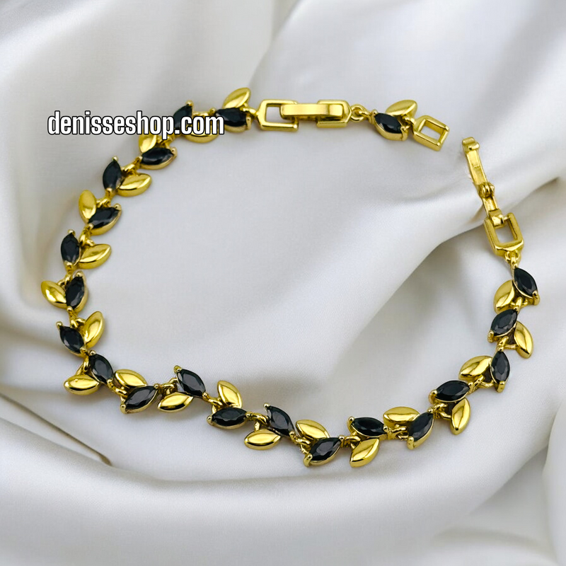 14K /WOMAN GOLD/BLACK BRACELET BR580