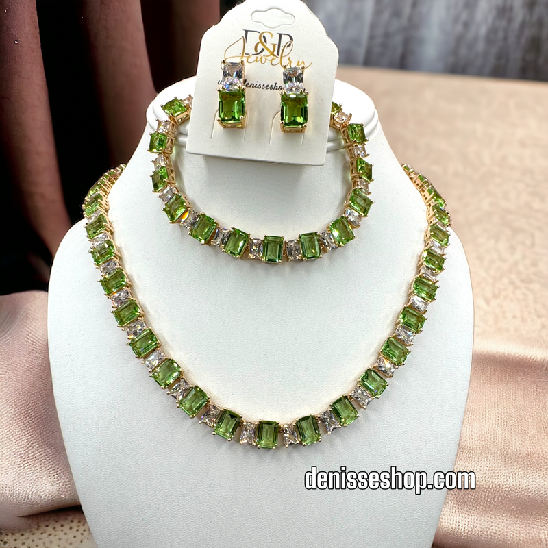 14K GREEN NECKLACE SET C1196