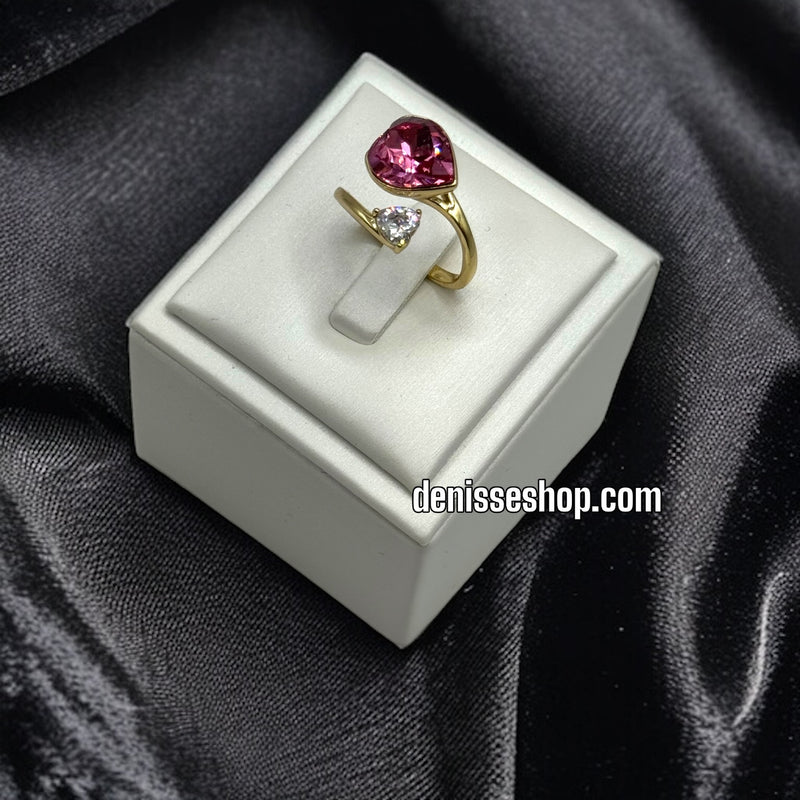 14K PINK HEART OPEN RING RG142