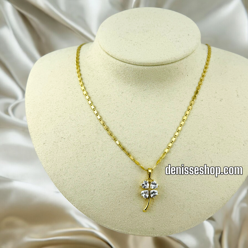 14K WOMEN/GIRL CLOVER NECKLACE N137